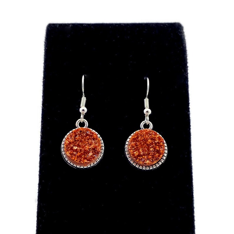 Rust Earrings, Burnt Orange Earrings, Orange Brown Earrings,fall