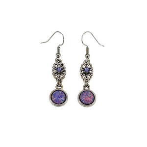 Purple Opal Earrings, Lavender Opal Earrings, Purple Dangle Earrings, Birthday Gift, Gift For Her, Gift For Women, Opal Dangle Earring, Gift