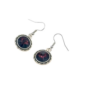 Burgundy Earrings, Maroon Earrings, Wine Red Earrings, Burgundy Crystal Earrings, Small Gifts, Crimson Earrings, Birthday Gift, Gift For Her