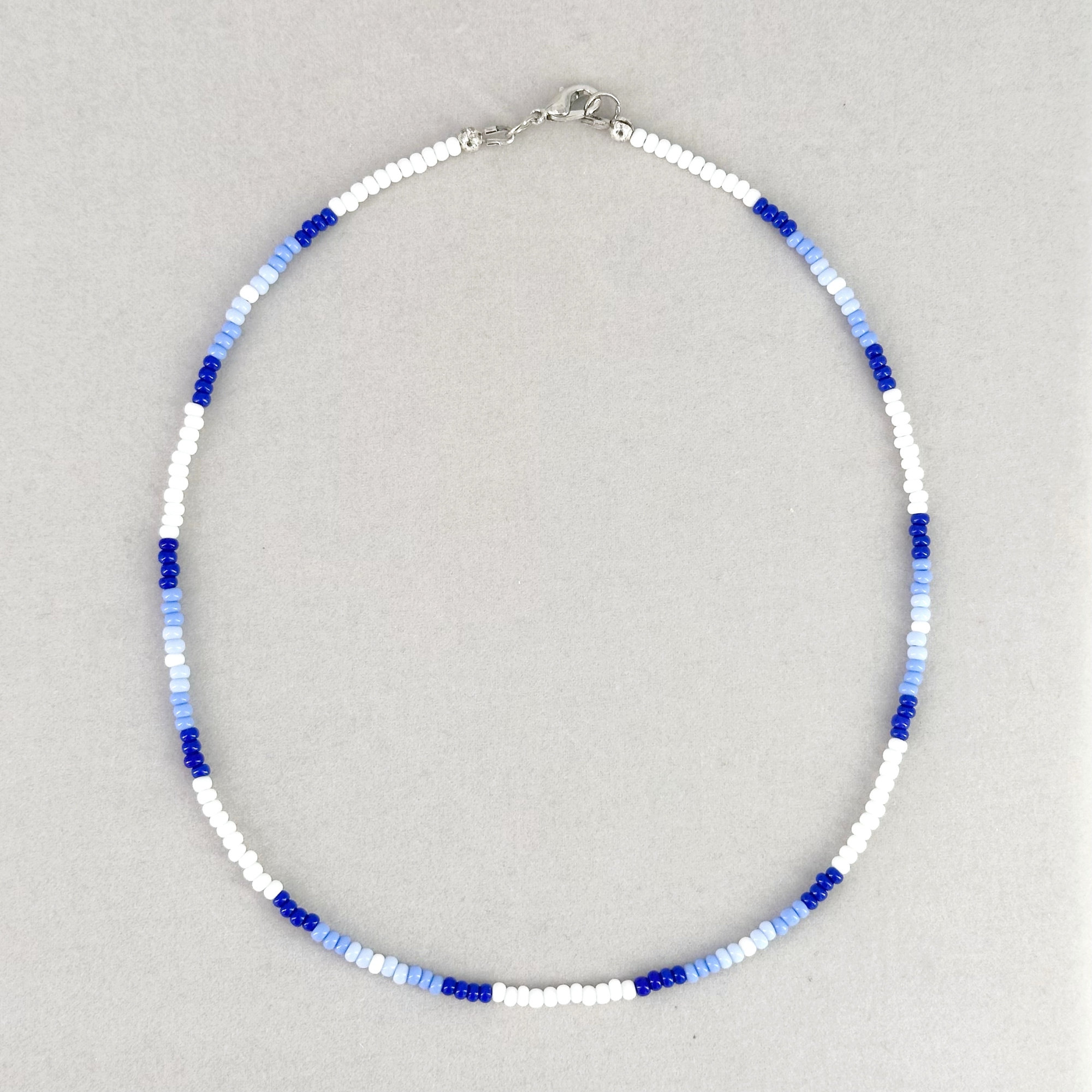Blue wood bead necklace main image 1