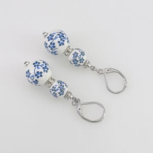 Blue Porcelain Earrings, Ceramic Blue and White Earrings, Delft Blue Earrings, Dutch Style Earrings, Birthday Gift, Gift For Her, Blue Gifts