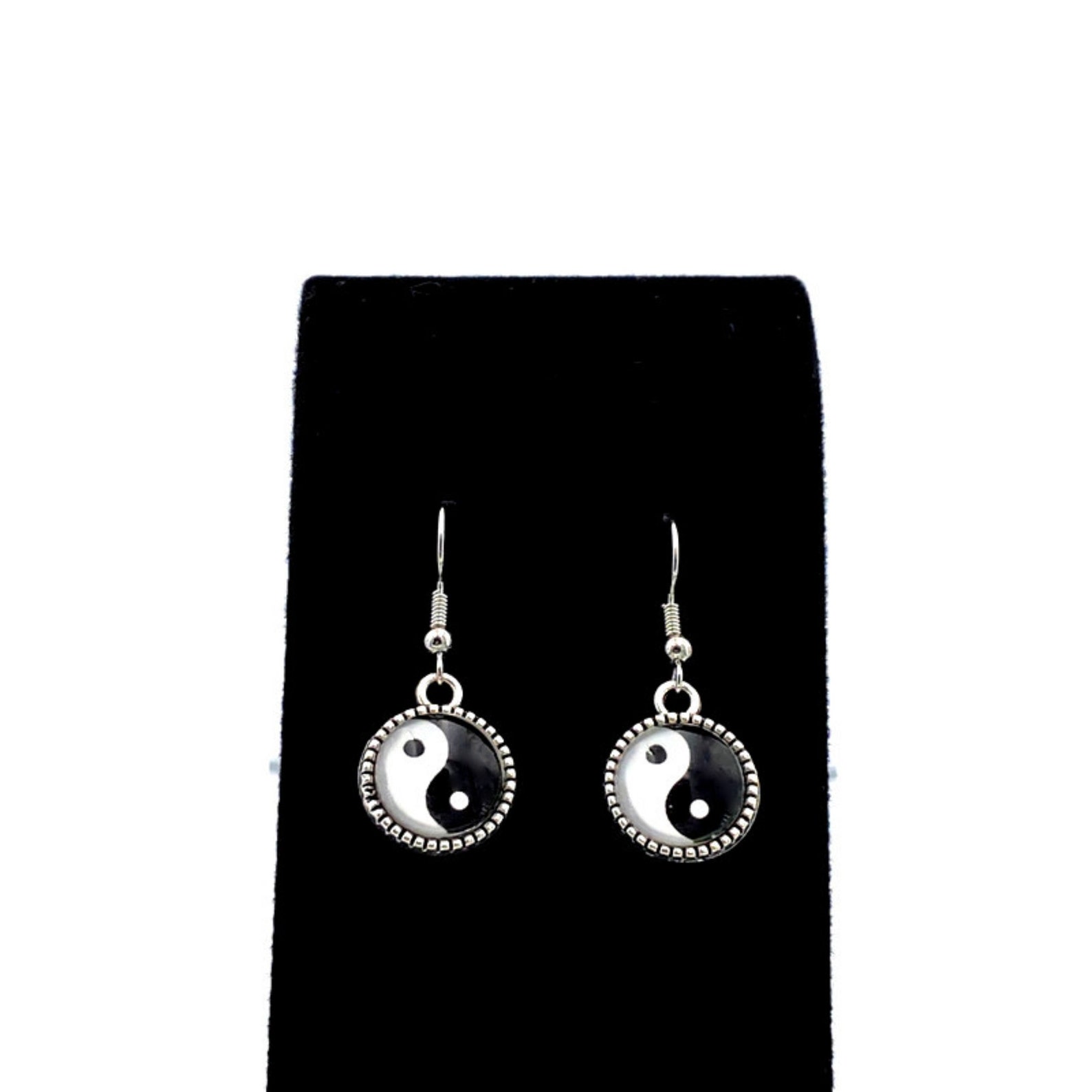 Yin Yang Earrings Black White Earrings Philosophy Earring Etsy