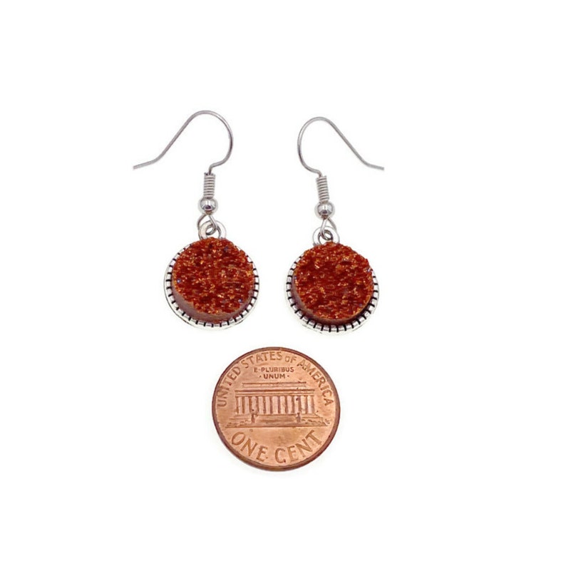 Rust Earrings, Burnt Orange Earrings, Orange Brown Earrings,fall