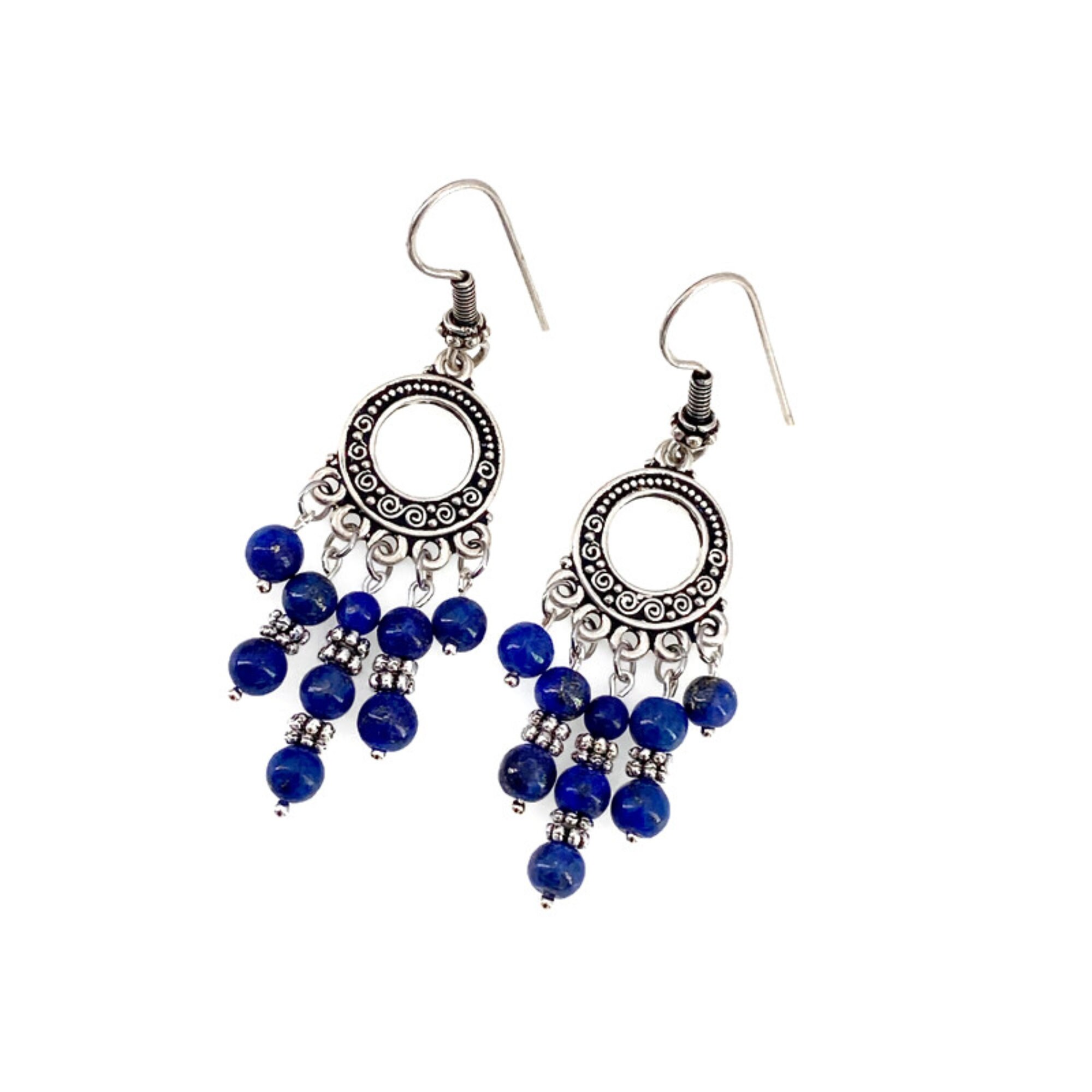 Lapis Chandelier Earrings Lapis Lazuli Earrings Lapis | Etsy