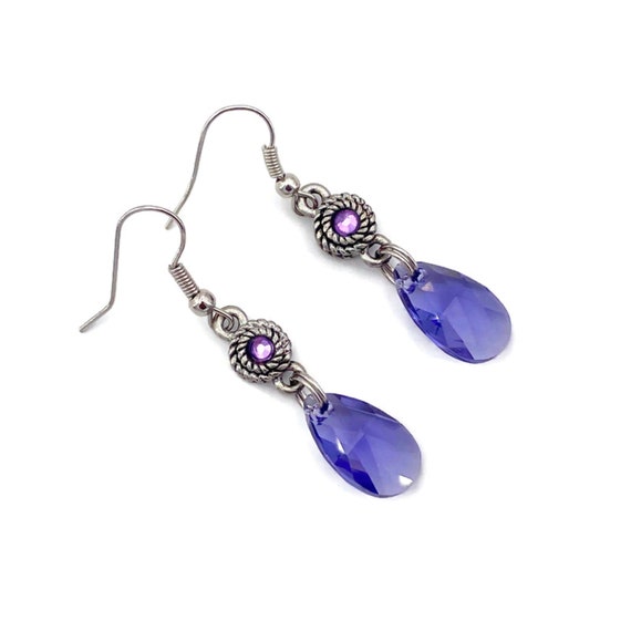 Purple Earrings Purple Dangle Earrings Tanzanite Purple | Etsy