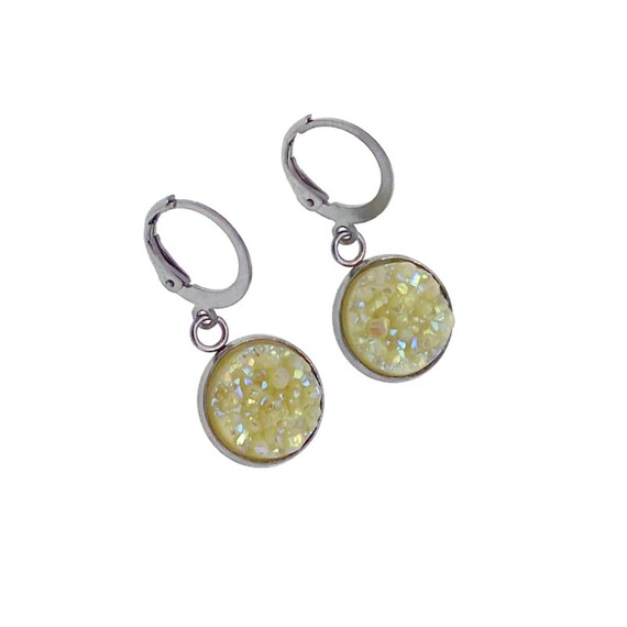 Pale yellow earrings deals