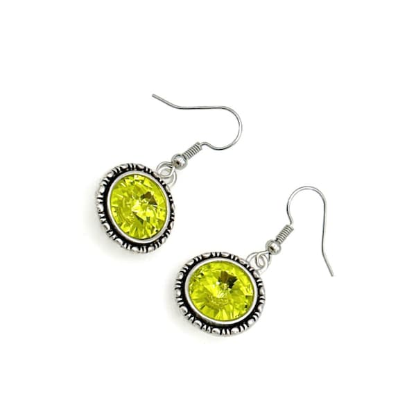 Lime Green Earrings, Chartreuse Earrings, Lemon Lime Earrings, Birthday Gift, Gift For Her, Gift For Women, Summer Earrings, Lime Jewelry