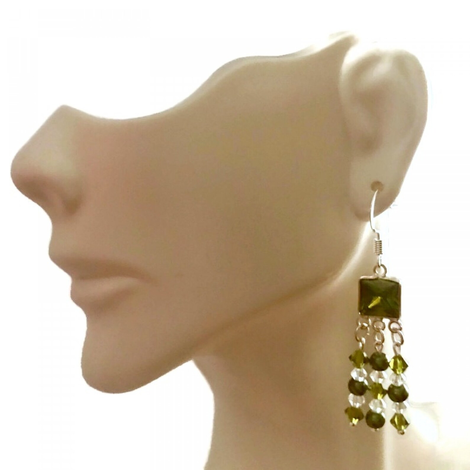 Olive Green Earrings Olivine Earrings Dark Olive Earring Etsy