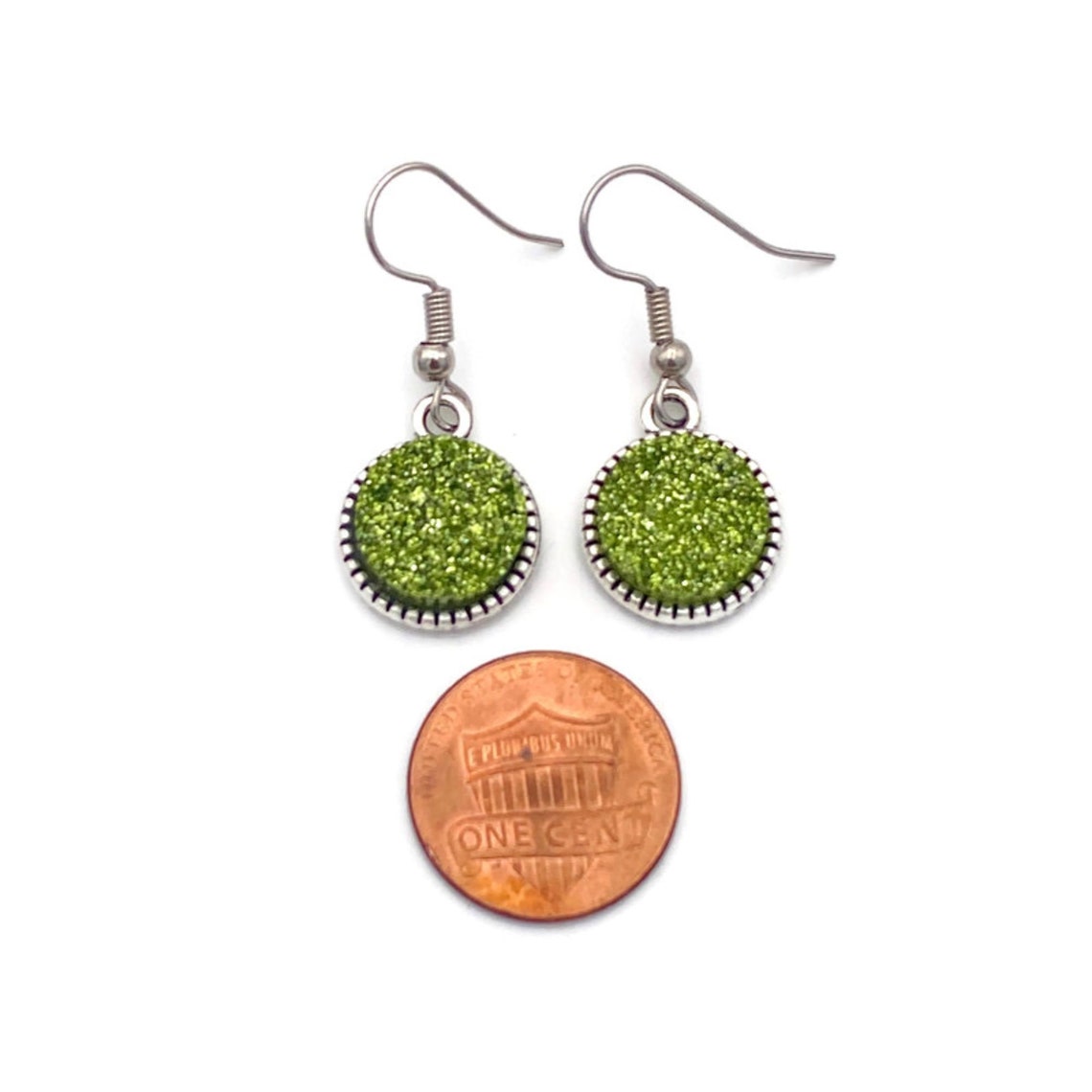 Olive Green Earrings Olive Earrings Olive Dangle Earrings Etsy