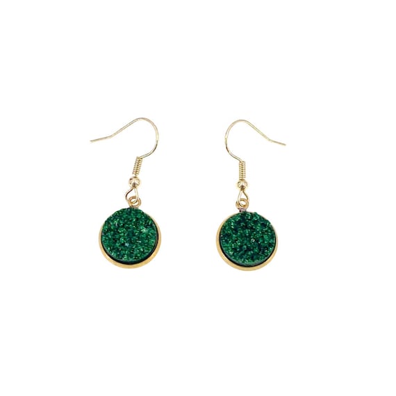 Green cheap sparkly earrings