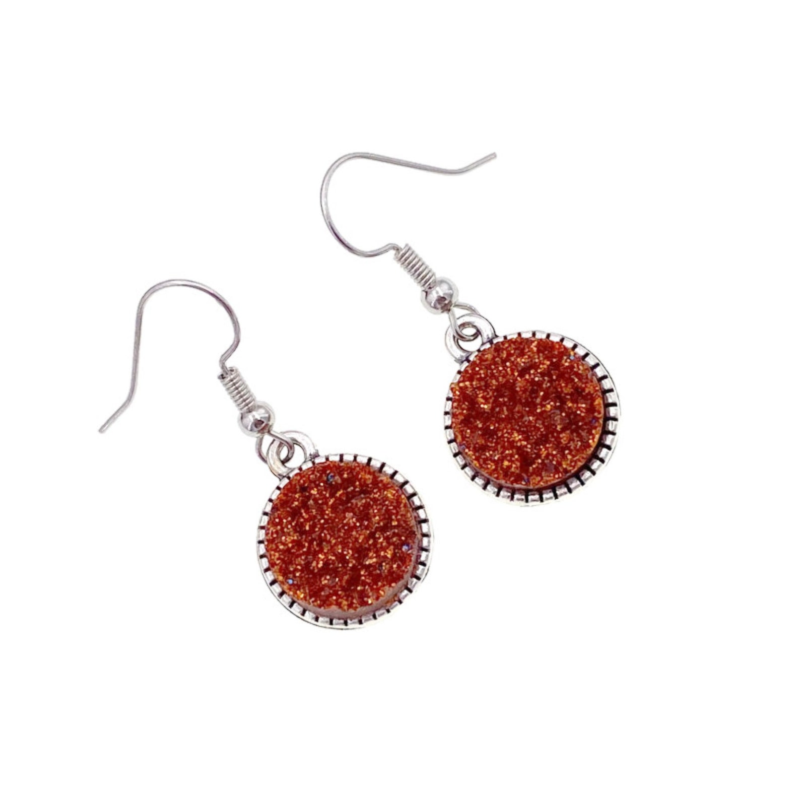 Rust Earrings, Burnt Orange Earrings, Orange Brown Earrings,fall