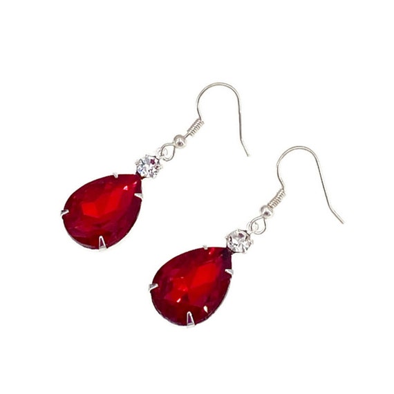 Red deals glass earrings