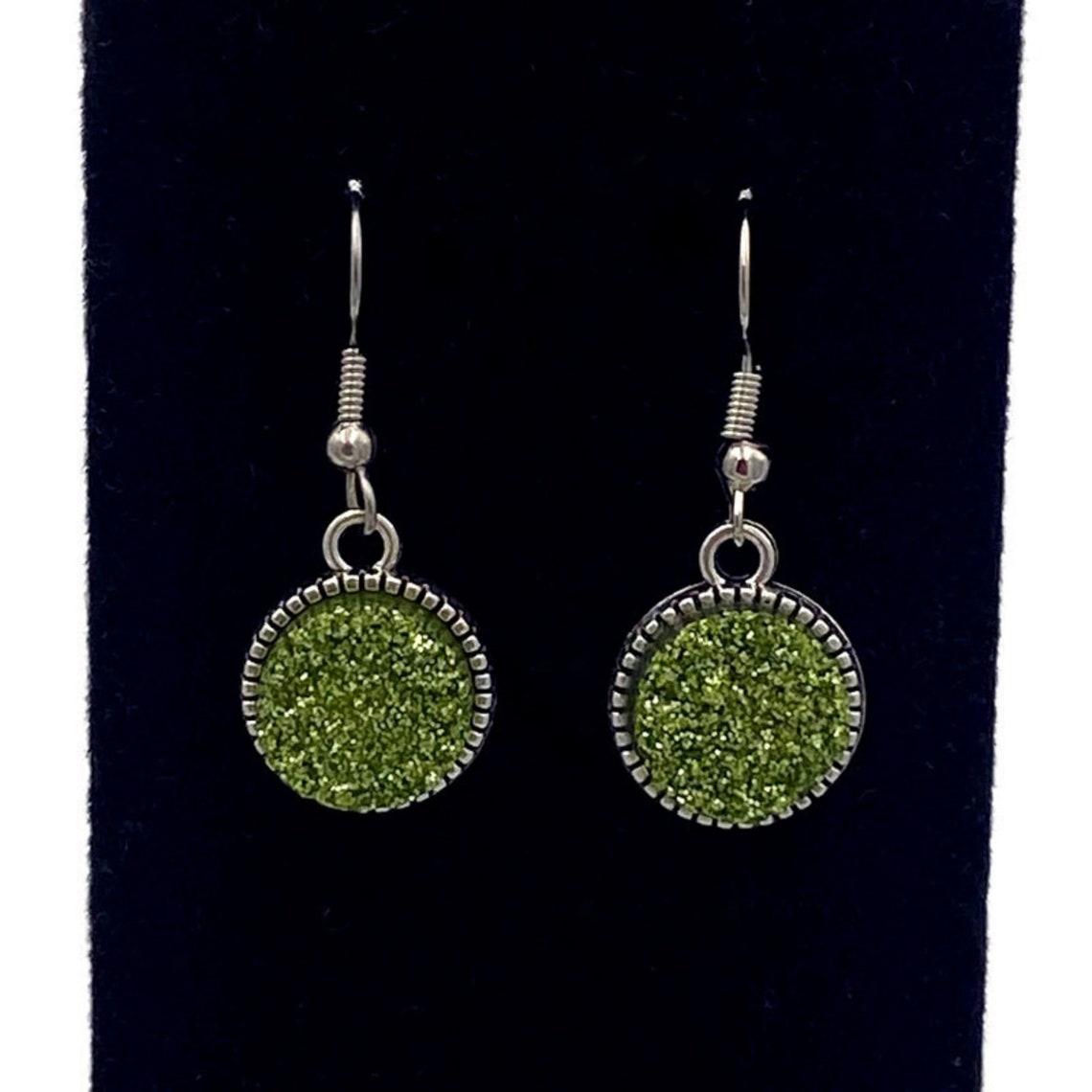 Olive Green Earrings Olive Earrings Olive Dangle Earrings Etsy