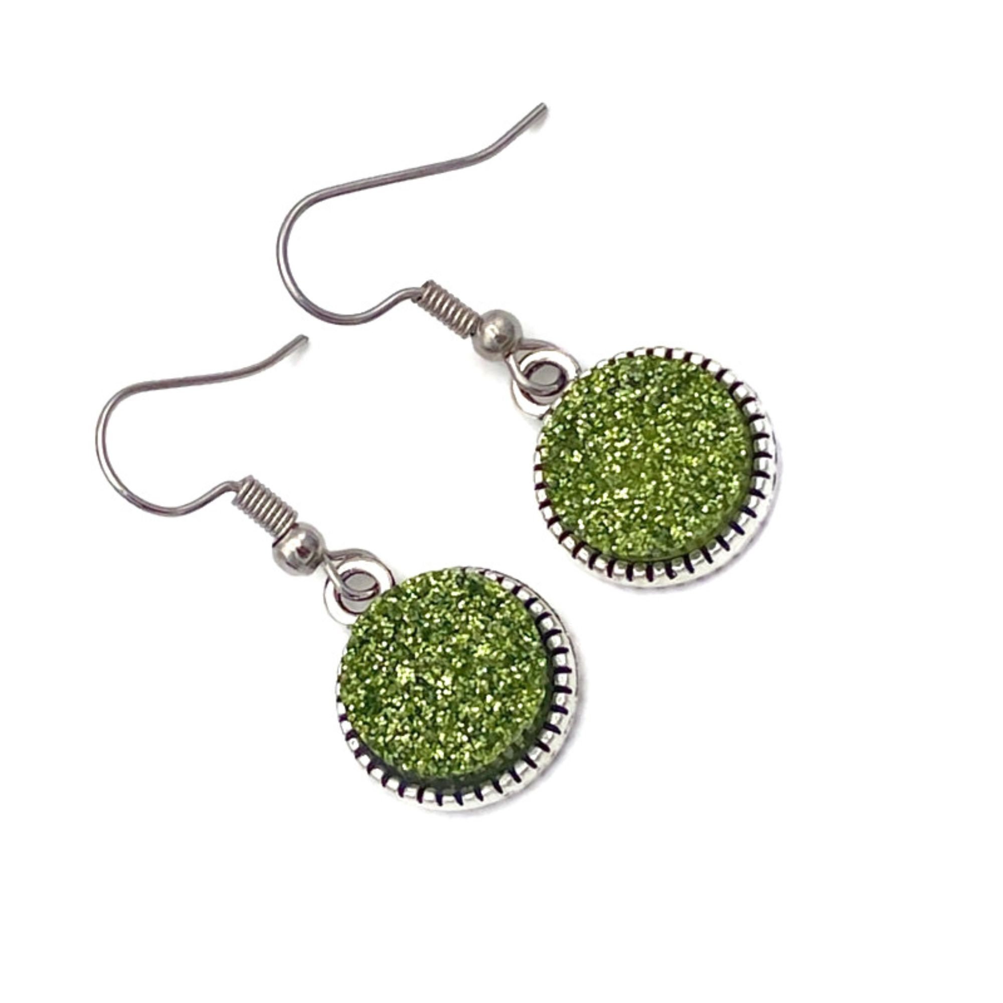 Olive Green Earrings Olive Earrings Olive Dangle Earrings - Etsy