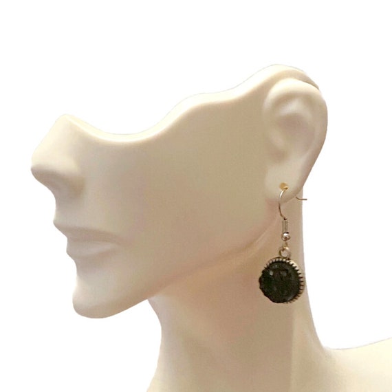 Black cheap druzy earrings