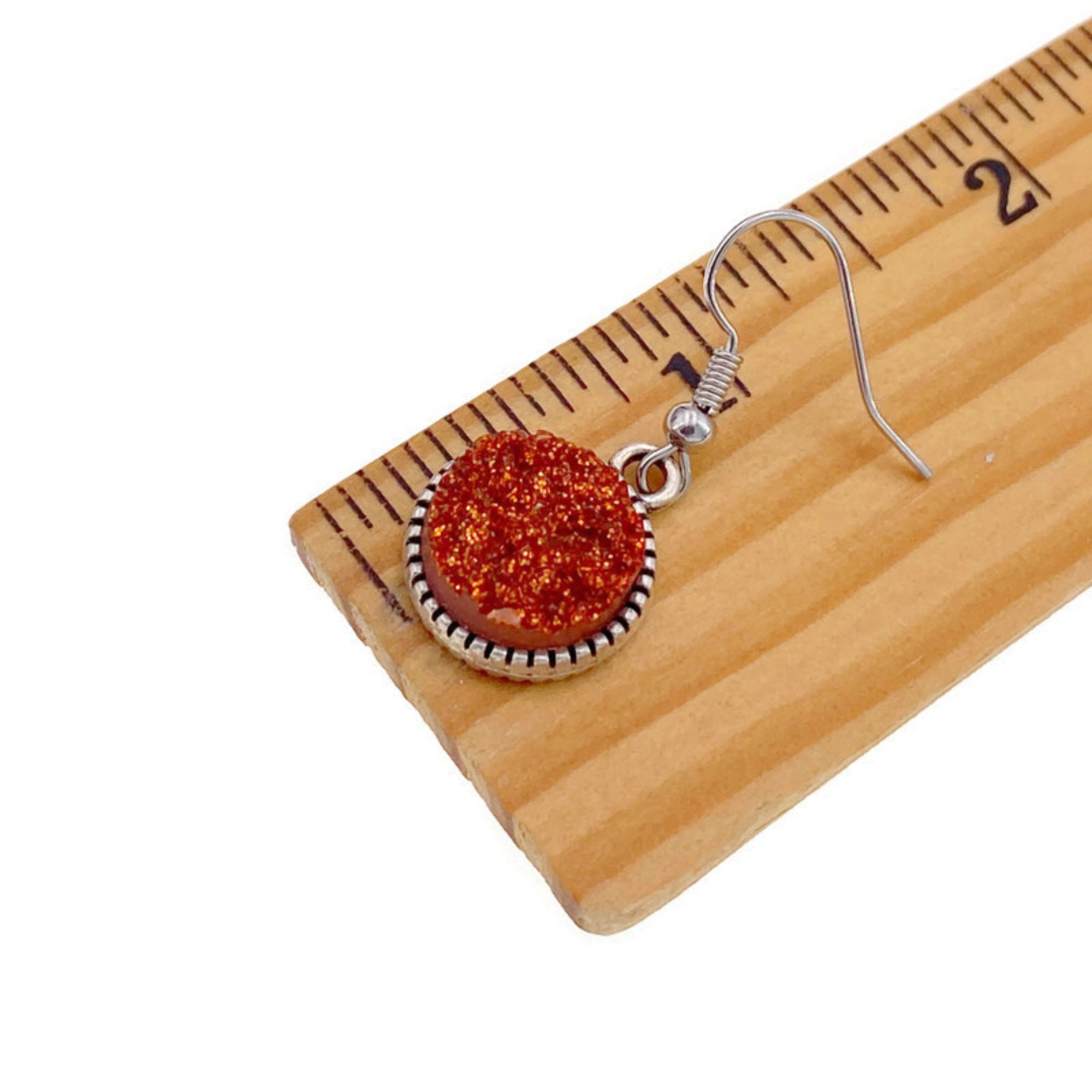 Rust Earrings Burnt Orange Earrings Copper Color Earrings Etsy