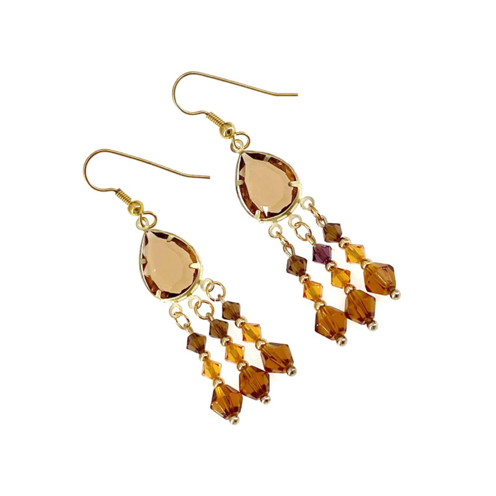 Brown Chandelier Earrings Brown Earrings Brown Earrings Etsy