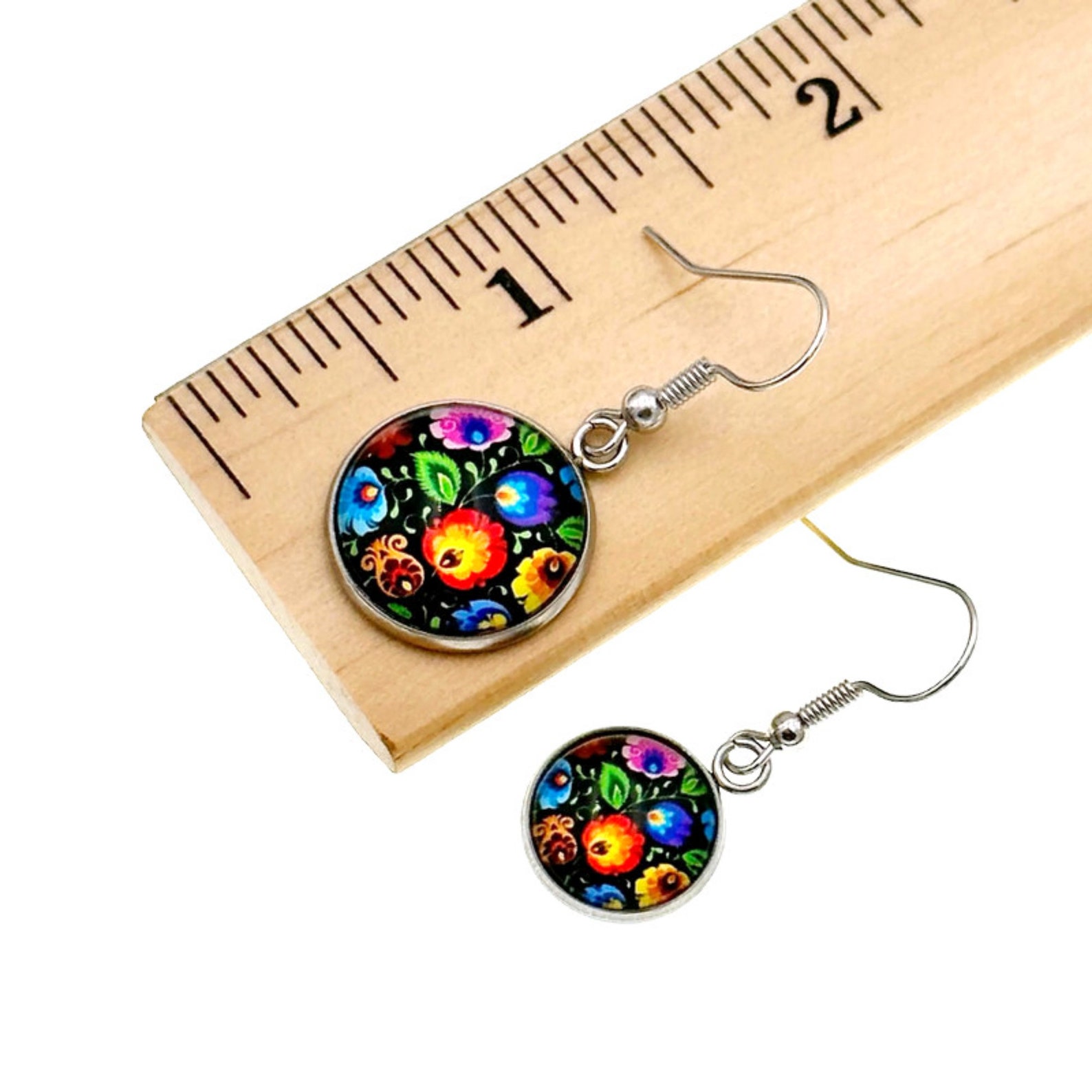 Folk Art Earrings Folk Art Flowers Polish Gifts Polish Folk Etsy