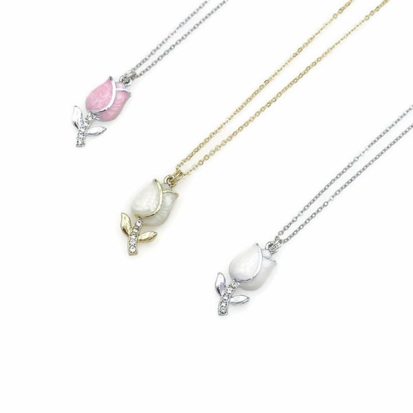 Tulip Pendant, Tulip Necklace, Spring Flower Necklace, Flower Pendant, Mother Day Gift, Gift For Mom, Tulip Charm, Tulip Gifts, Gift For Her