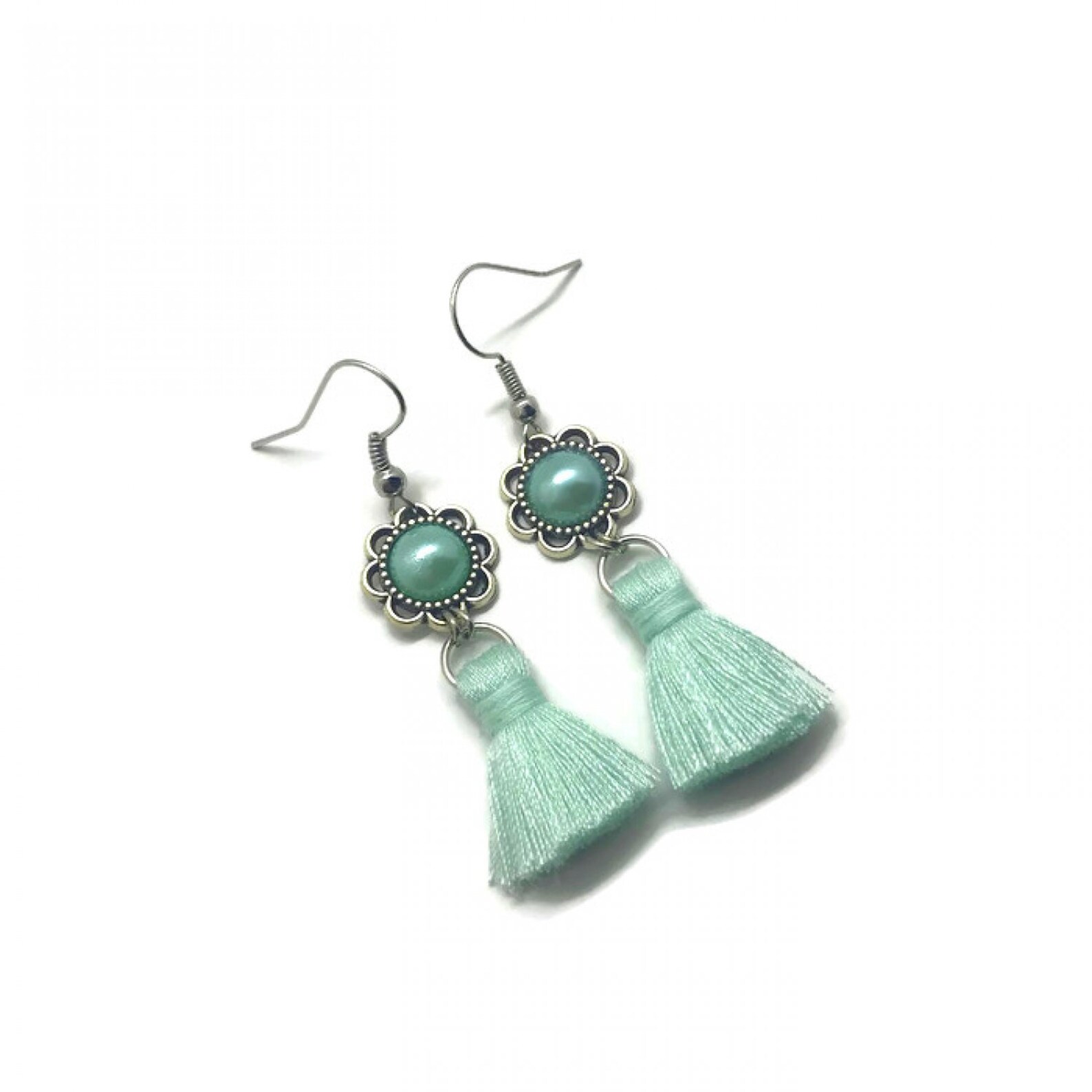 Seafoam Earrings Seafoam Green Earrings Mint Green Earrings Etsy