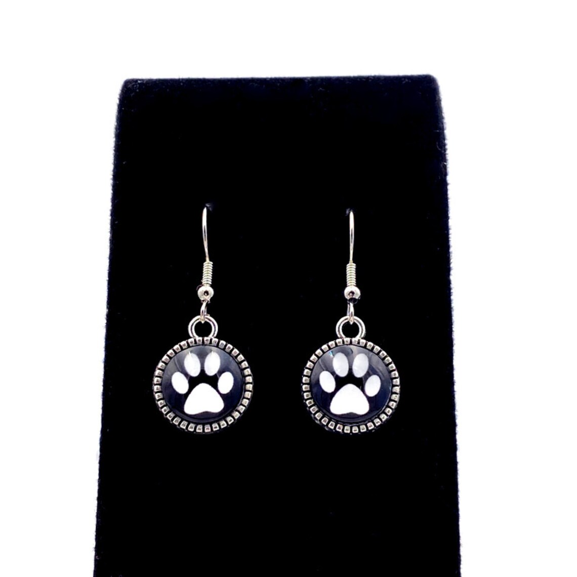 Paw Print Dangle Earring Paw Print Earrings Dog Paw Print Etsy