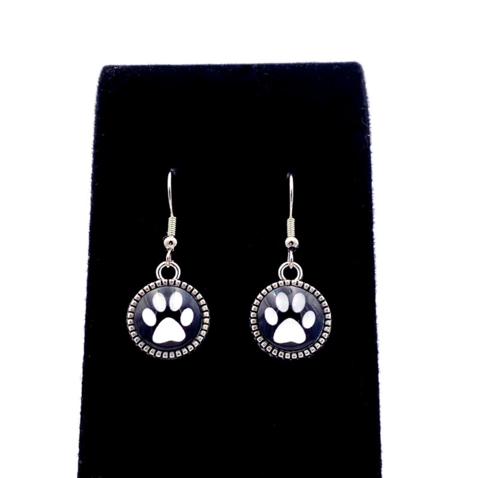 Paw Print Dangle Earring Paw Print Earrings Dog Paw Print Etsy