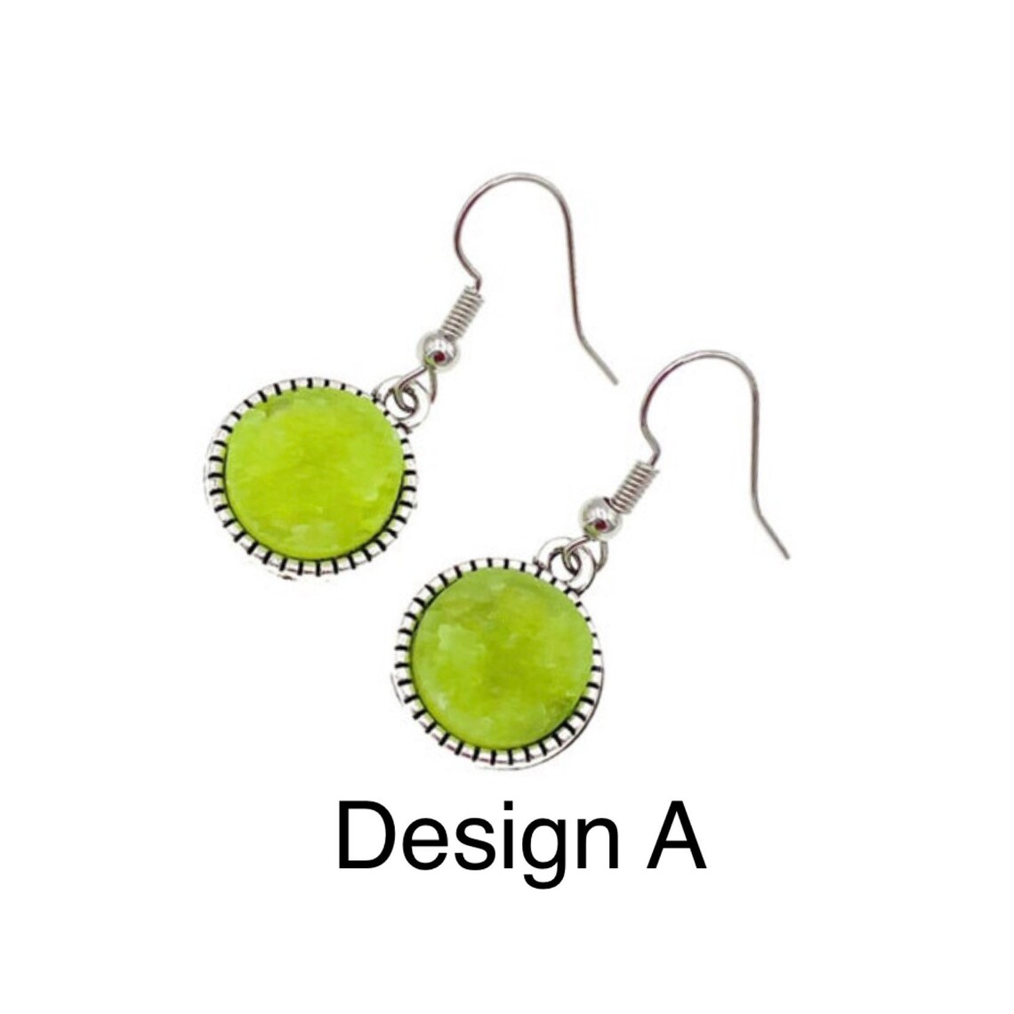 Lime Green Earrings Bright Green Earring Lime Green Druzy Etsy
