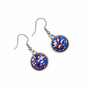Red, White and Blue Earrings, 4th Of July Earrings, Patriotic Earrings, Independence Day Earring, Patriotic Gift, Patriotic Glitter, For Her