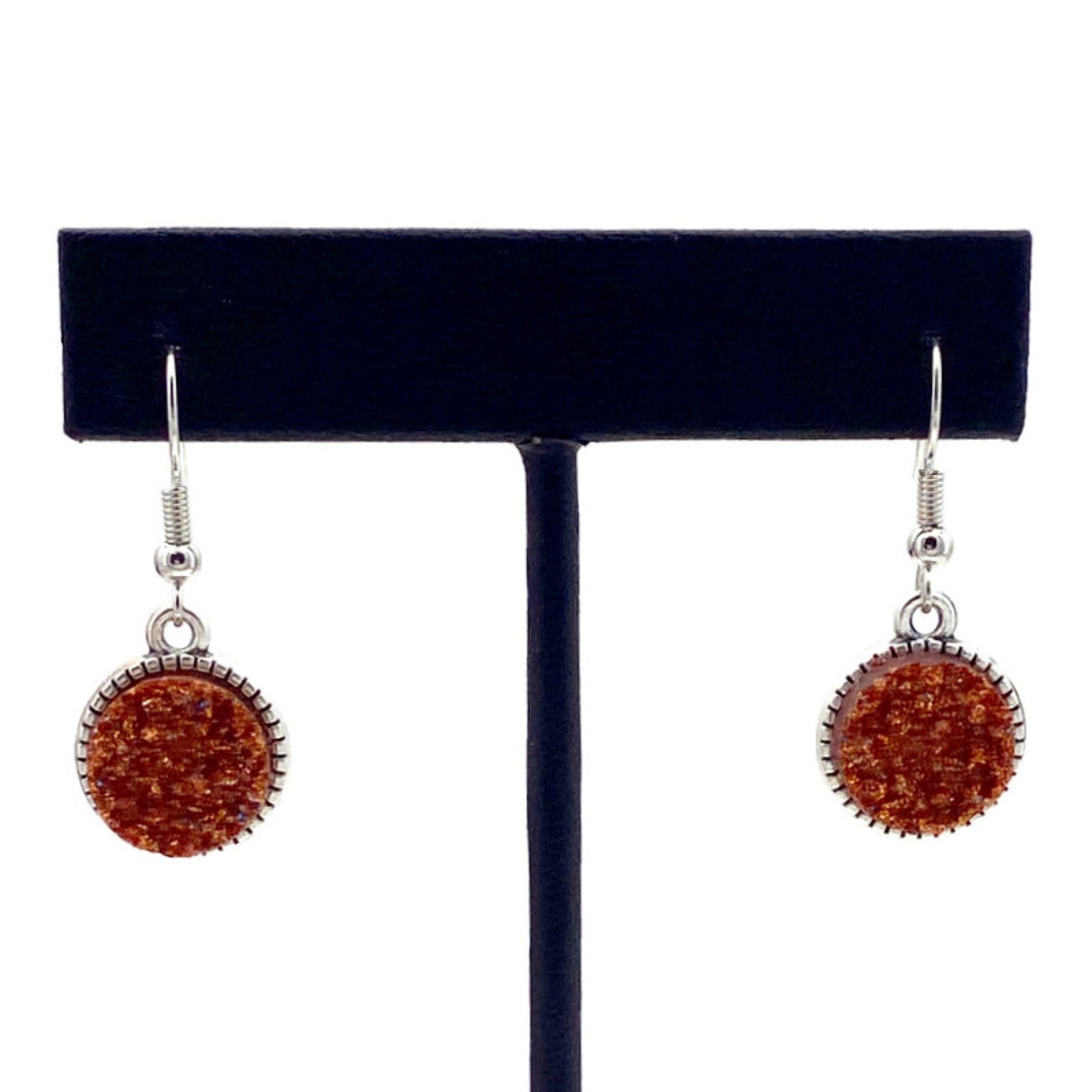 Rust Earrings, Burnt Orange Earrings, Orange Brown Earrings,fall