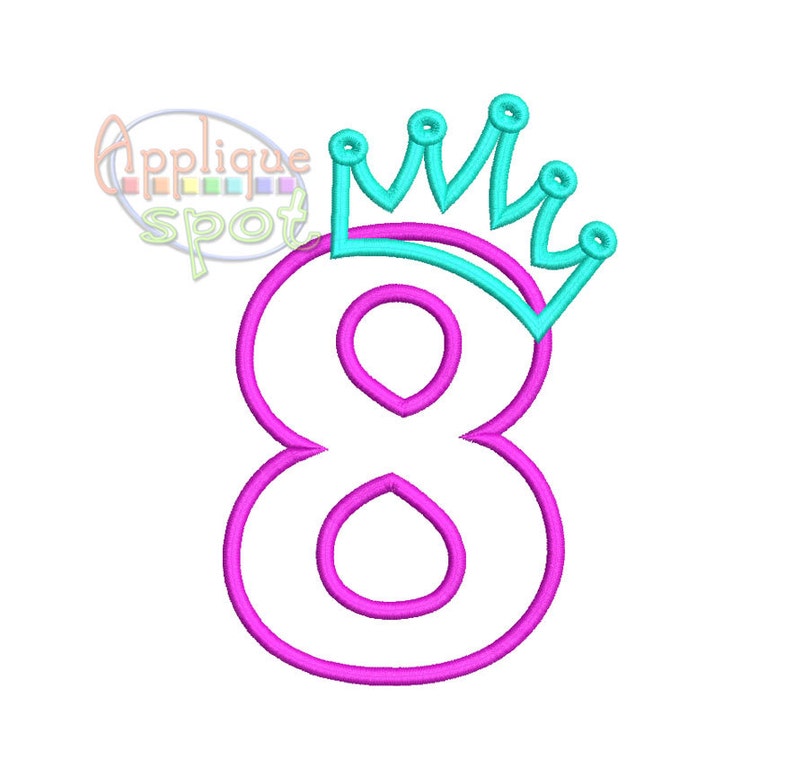 Princess Crown Birthday Numbers Set 1 to 9 4x4 5x7 6x10 Etsy