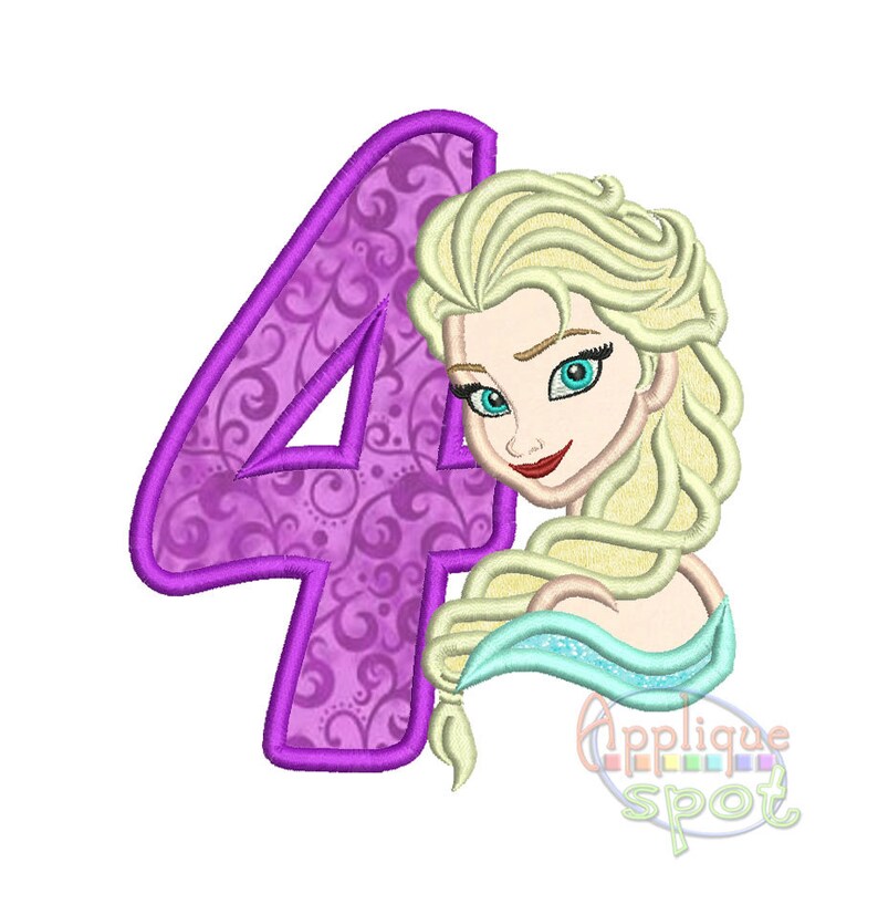 Elsa Fourth 4th Birthday Frozen 4 5 sizes included 4x4 Etsy