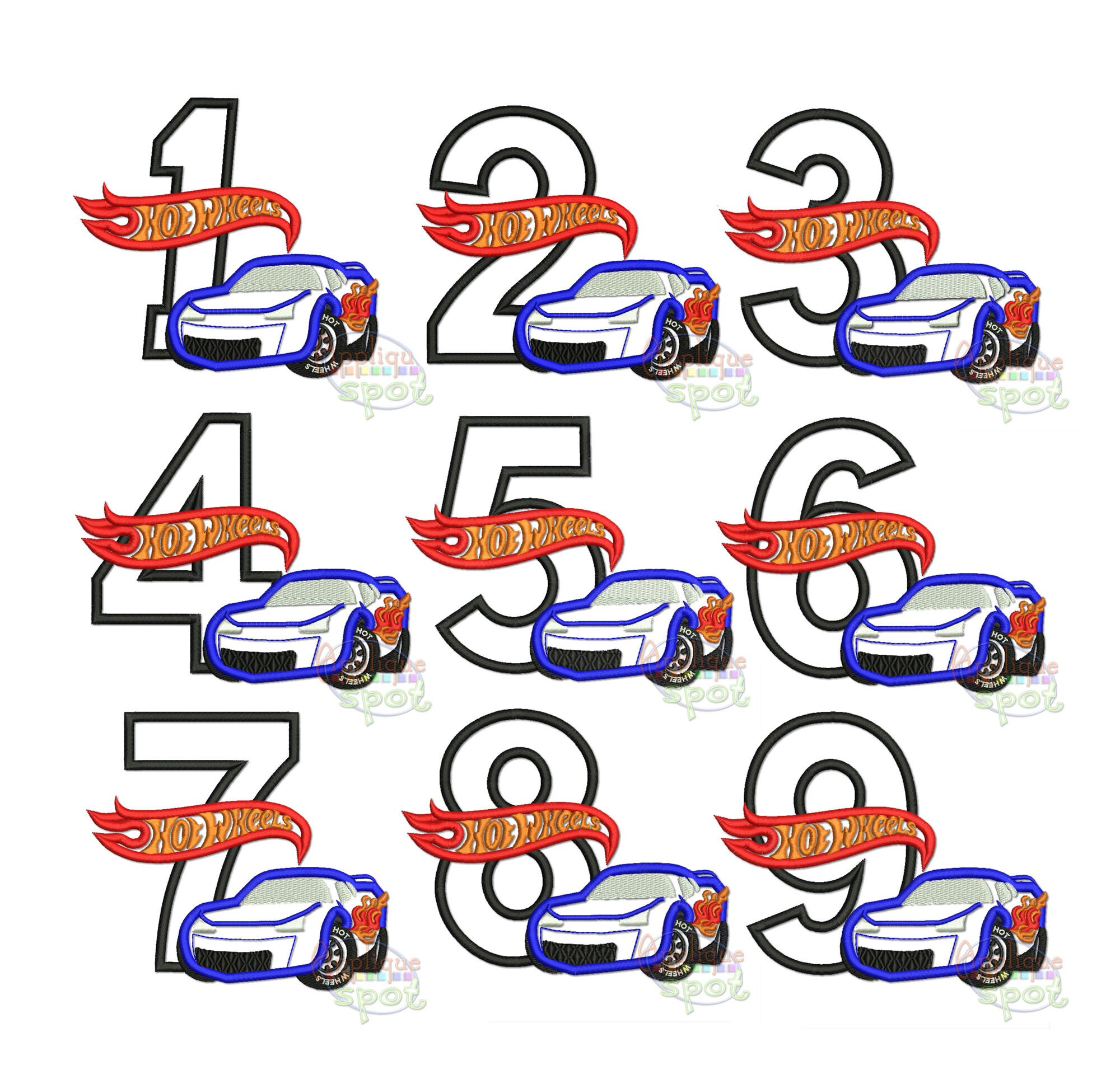 Hot Wheels Numbers Set 19 Birthday Racing Cars 7 Sizes Etsy Australia