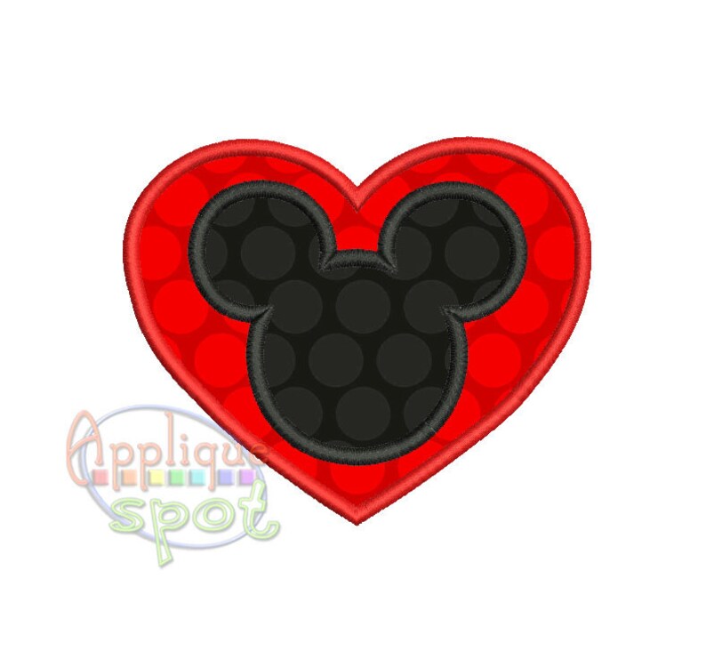 Valentine's Day Mickey Silhouette Heart 4x4 5x7 6x10 | Etsy