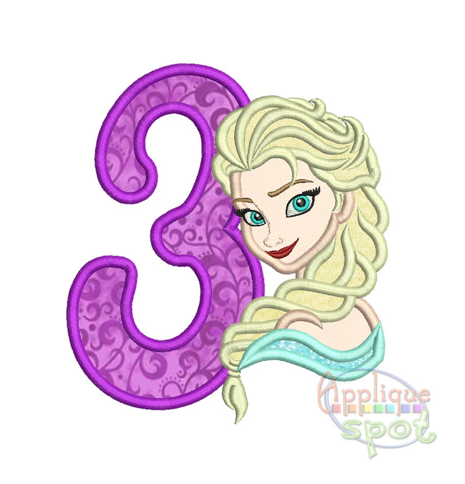 Elsa Third 3rd Birthday Frozen 3 <5 sizes included: 4x4, 5x7, 6x10…