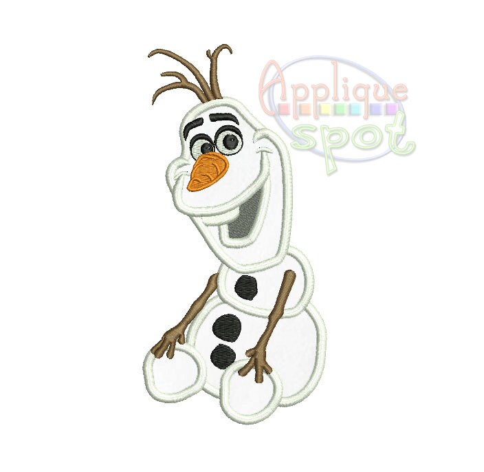 Olaf Frozen Snowman - 4x4 5x7 6x10 Applique Design Embroidery Machine…