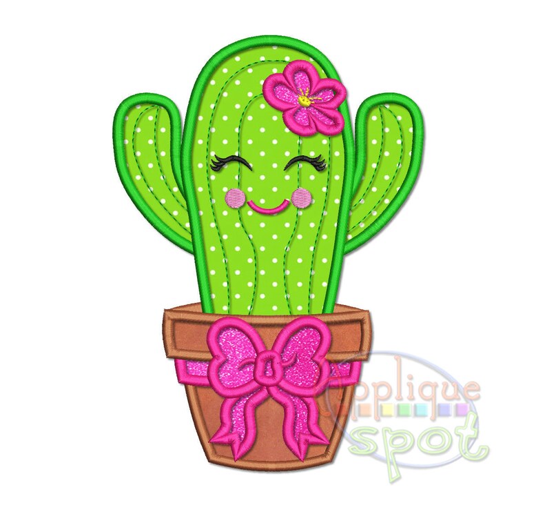 Cute Girly Cactus in Pot 5 sizes included 4x4 5x7 6x10 | Etsy