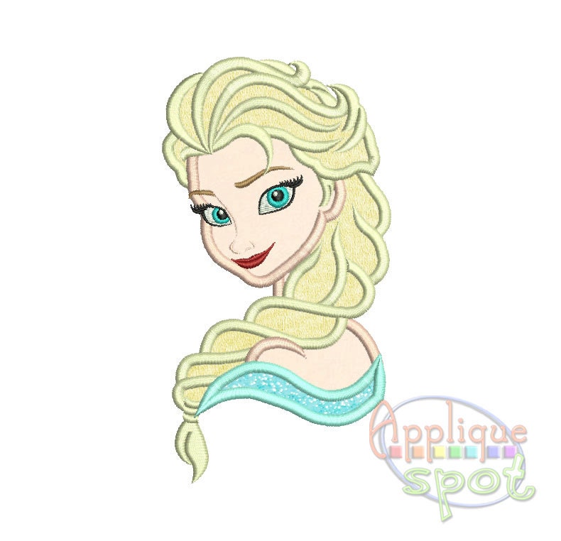 Elsa Frozen <5 sizes included: 4x4, 5x7, 6x10, 8x8, 9x9> Appliq…
