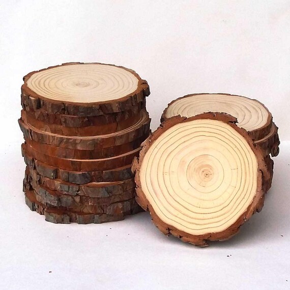 15 Pine 4 5 Wood Slices. Rustic Tree Branch Etsy