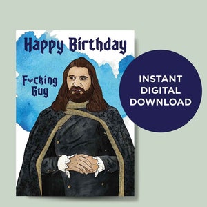 Cartão de Feliz Aniversário, Cara do Caralho, DOWNLOAD INSTANTÂNEO - 5x7 inspirado em Nandor, o Grande