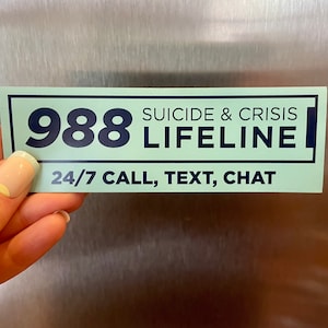 DUŻY NOWY MAGNES 988 Suicide & Crisis Lifeline | 5” x 1,49” | Świadomość zdrowia psychicznego