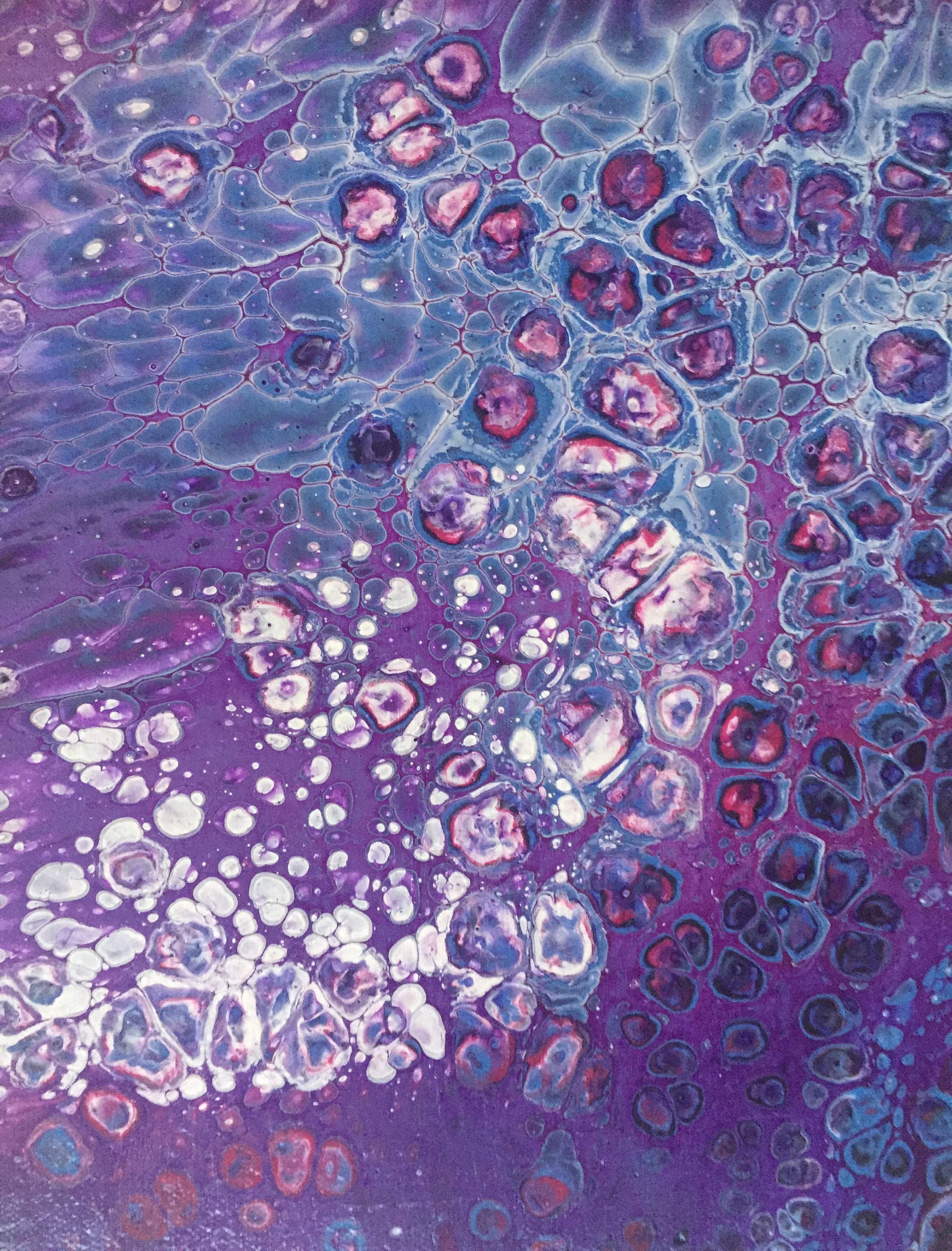 Purple Indigo Pink and White Acrylic Painting 8 x Etsy