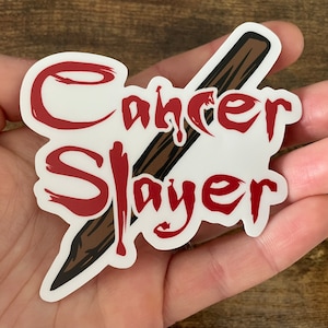 Cancer Slayer | Adesivo de vinil 3” x 2,9”