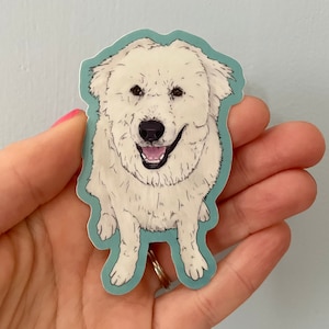 AUTOCOLLANT Grandes Pyrénées - Sticker chien 1,95 po. x 3 po.