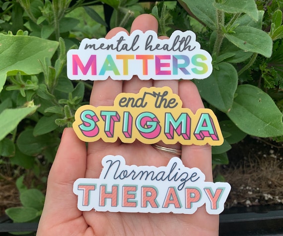 Mental Health Stickers 3-Pack - Normalize Therapy, End the Stigma, Mental Health Matters (Vinyl)
