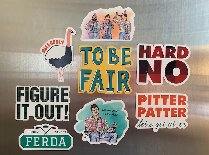 Ferda Sticker MAGNET 8-pack Bundle (soft Birthday, Hard No, Pitter Patter, Allegedly ...