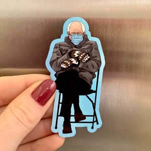 Bernie Sanders with Mittens at Inauguration - MAGNET