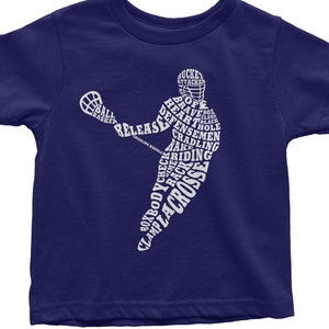 Boy's Lacrosse Player Typography - Kids' Toddler Long and Short Sleeve T-shirt