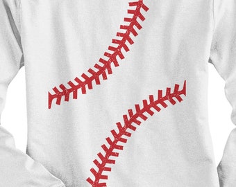 Baseball Or Softball Seams Women's Long Sleeve T-shirt - Raw-Edge Raglan - Short Sleeve T-shirt - V-Neck Fitted T-shirt