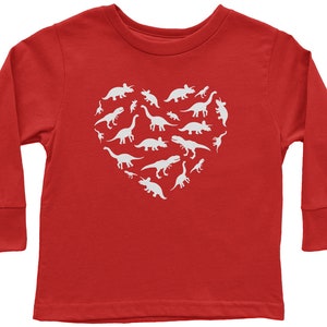 Heart of Dinosaurs Kids&#39; Toddler Long and Short Sleeve T-shirt