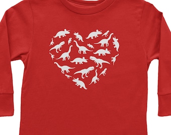 Heart of Dinosaurs Kids' Toddler Long and Short Sleeve T-shirt